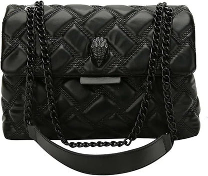Fashionable Leather Crossbody Purse, Womens Elegant Design Cute , Quilted Shoulder Bag with Chain Strap