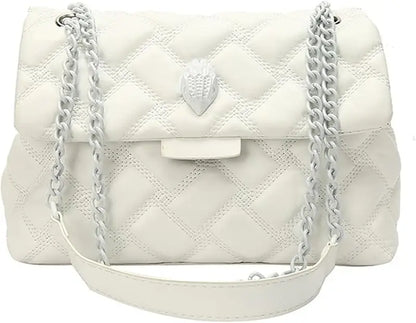Fashionable Leather Crossbody Purse, Womens Elegant Design Cute , Quilted Shoulder Bag with Chain Strap