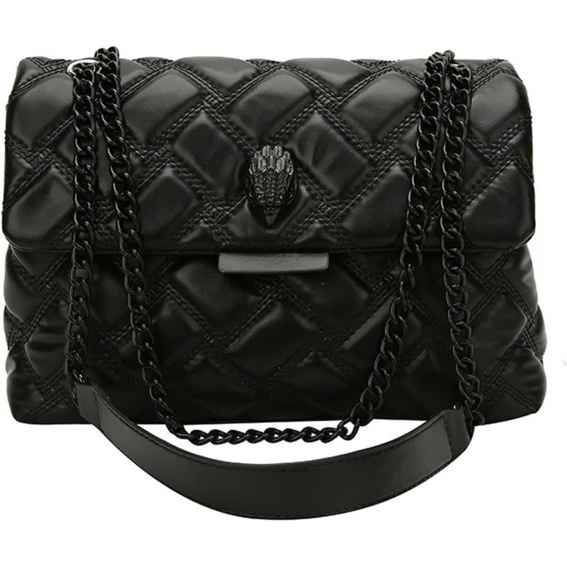 Fashionable Leather Crossbody Purse, Womens Elegant Design Cute , Quilted Shoulder Bag with Chain Strap