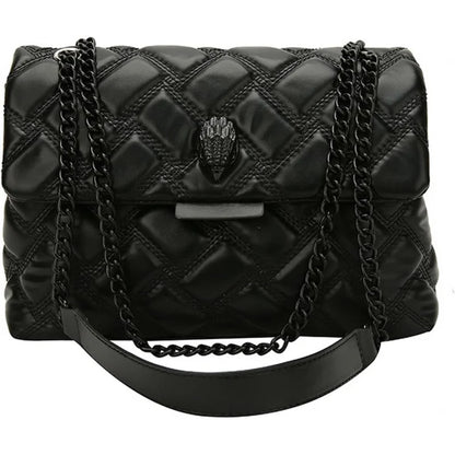 Fashionable Leather Crossbody Purse, Womens Elegant Design Cute , Quilted Shoulder Bag with Chain Strap